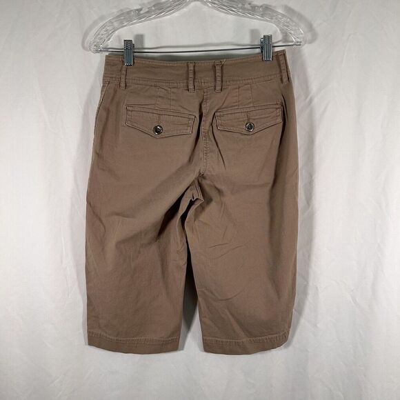 Chico's Shorts Women's 4 Tan Pockets Mid Rise Cotton Blend Button Zip - Picture 7 of 9